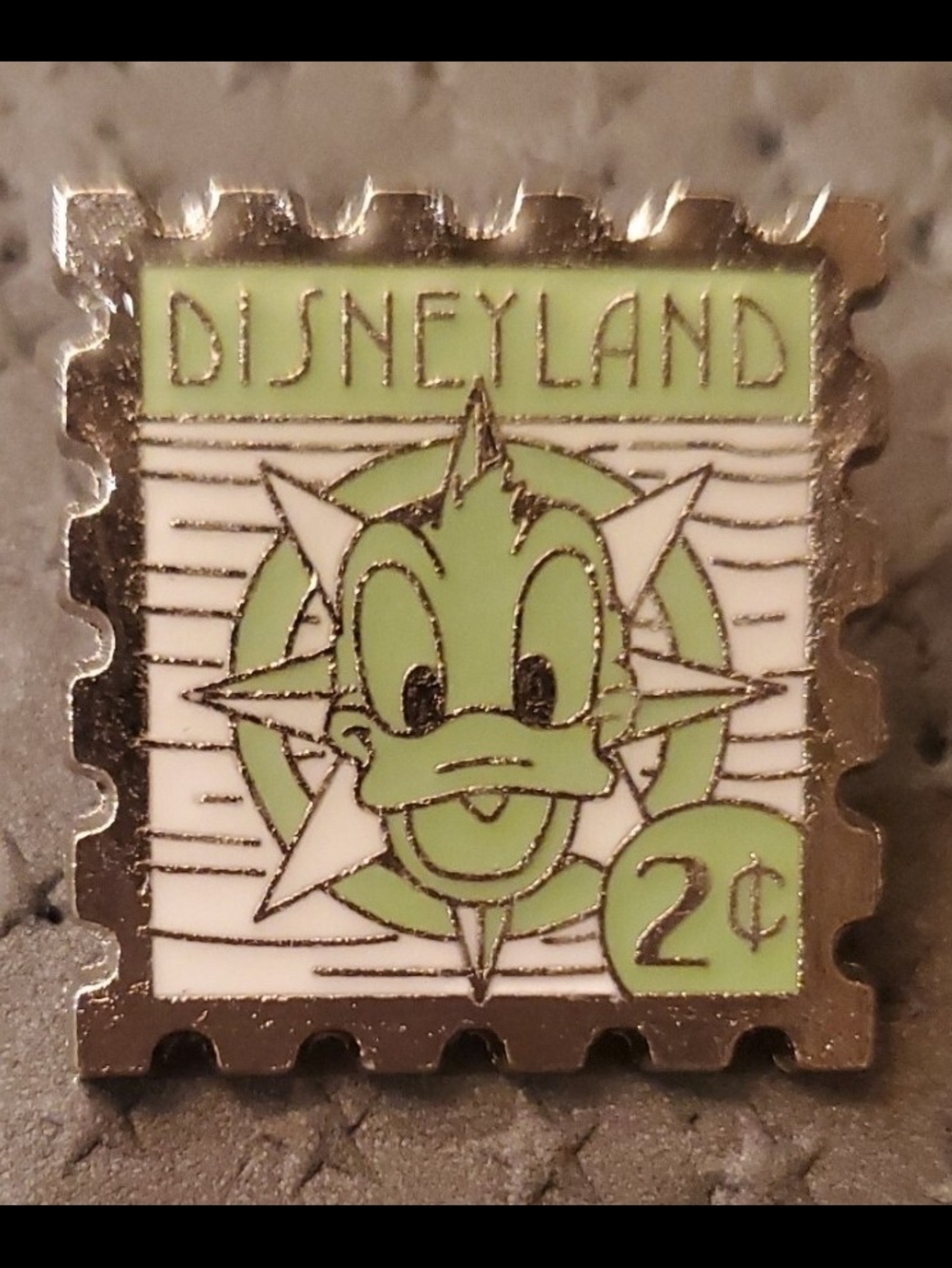 Donald Duck Disneyland 2 Cent Stamp Individual Disney Park Trading Pin